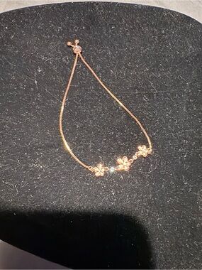 Delicate Sterling Silver Flower Bolo Bracelet